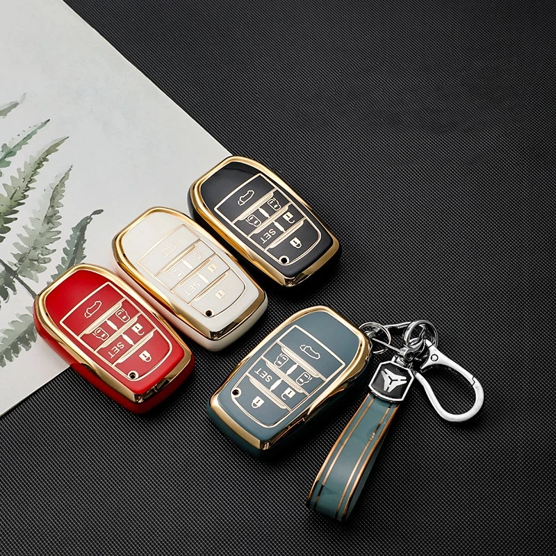 

Soft TPU Car Remote Key Fob Protective Cover Case Shell with Keychain,For Toyota Alphard PREVIA Voxy Noah Esquire Vellfire