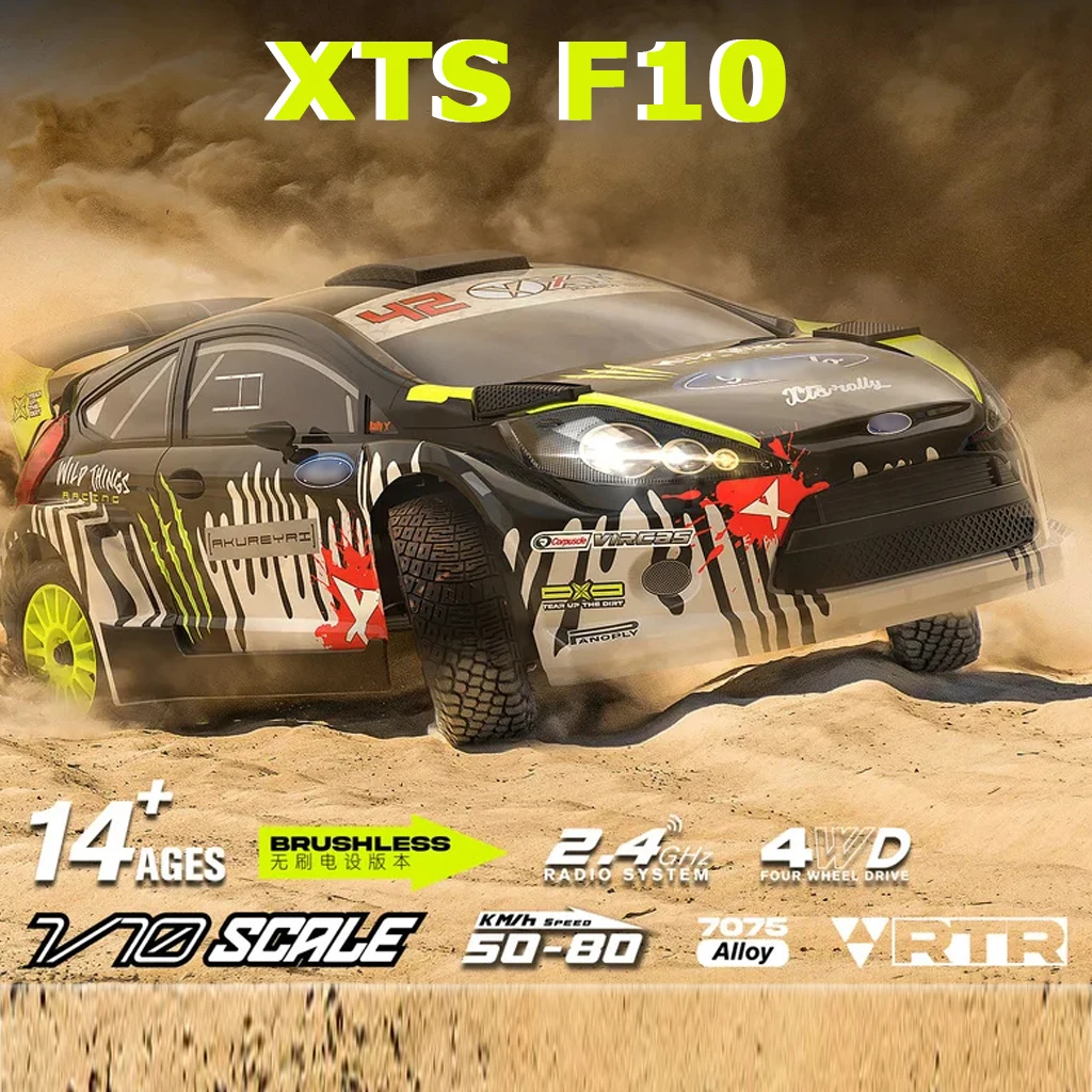 

1/10 LLL XTS F10 Бесщеточный радиоуправляемый раллийный гоночный RTR 4WD Электрическая модель из углеродного волокна/металлического дрифта для гонок по бездорожью