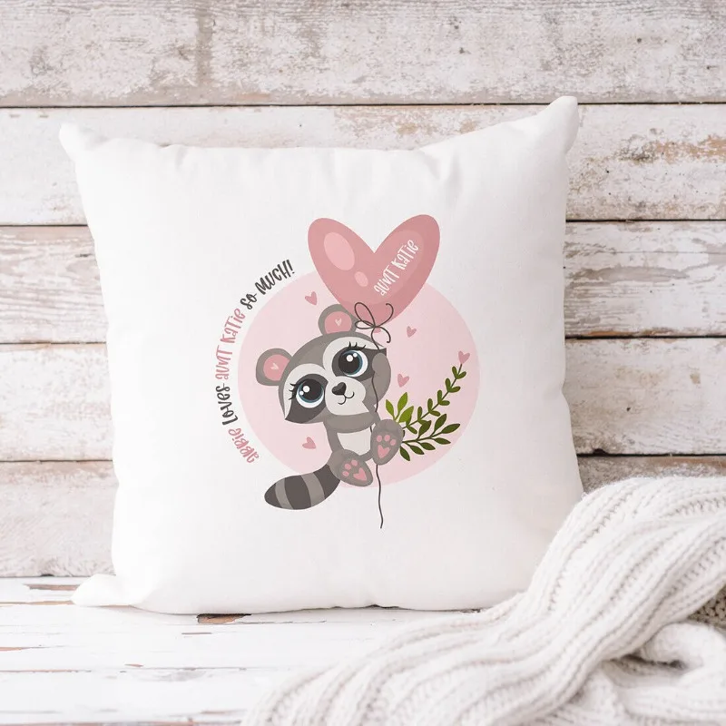 Personalised Cushion Pillow Case LOVED BY Grandma Mum Auntie Baby Nursery Gift