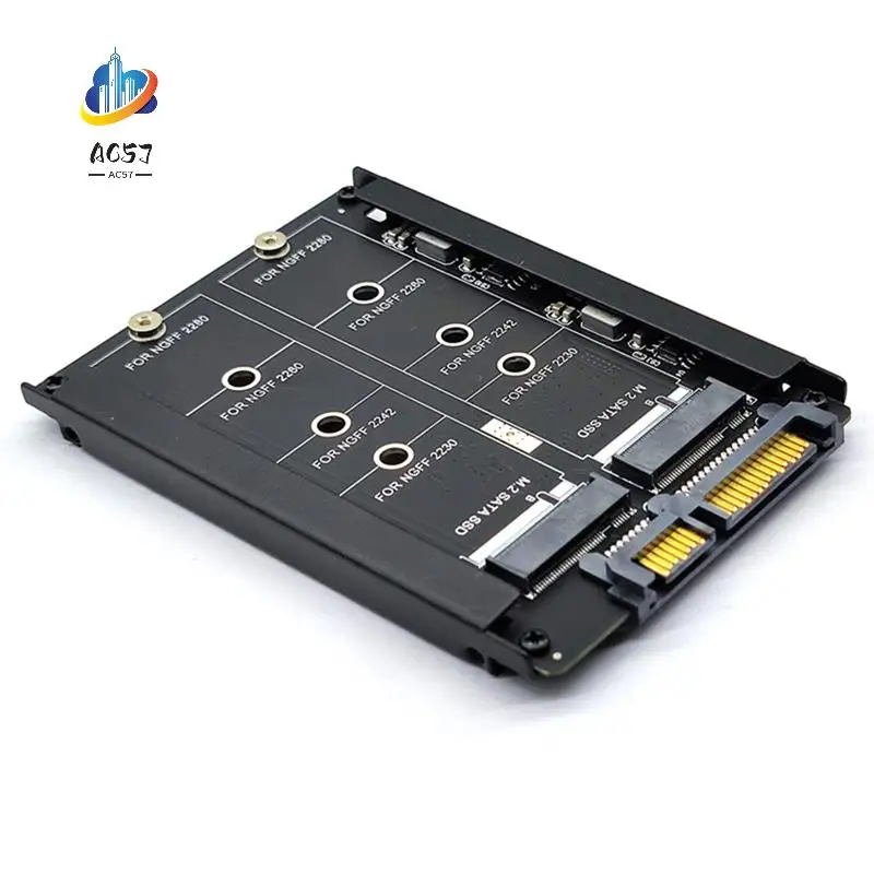 

AC57-M.2 To SATA Adapter Card, Dual Port M.2 NGFF SSD To SATA Interface Converter, For 2230-2280 M2 SSD Sizes