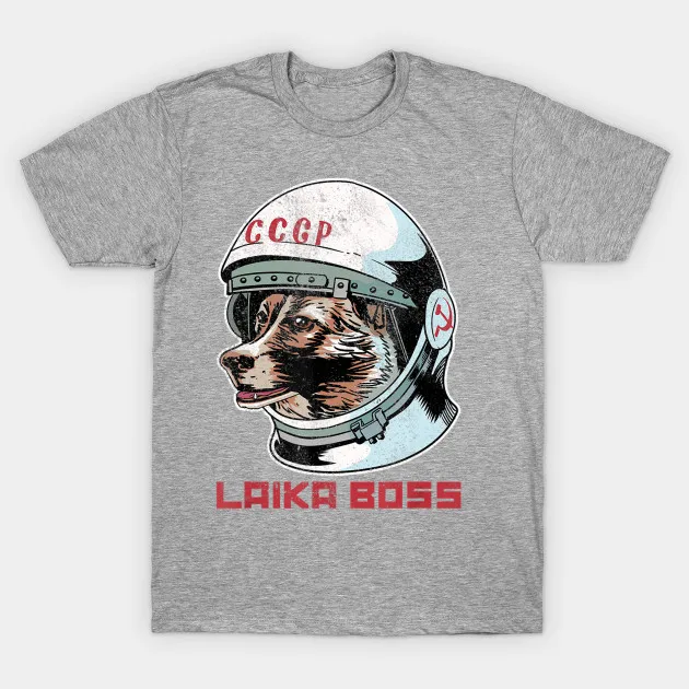 LAIKA BOSS CCCP Dog T-Shirt Soviet Russia USSR Space Men\'s T Shirt