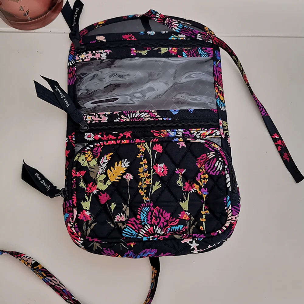 VB pure cotton environmentally friendly printed foldable makeup bag, travel storage bag, wash bag