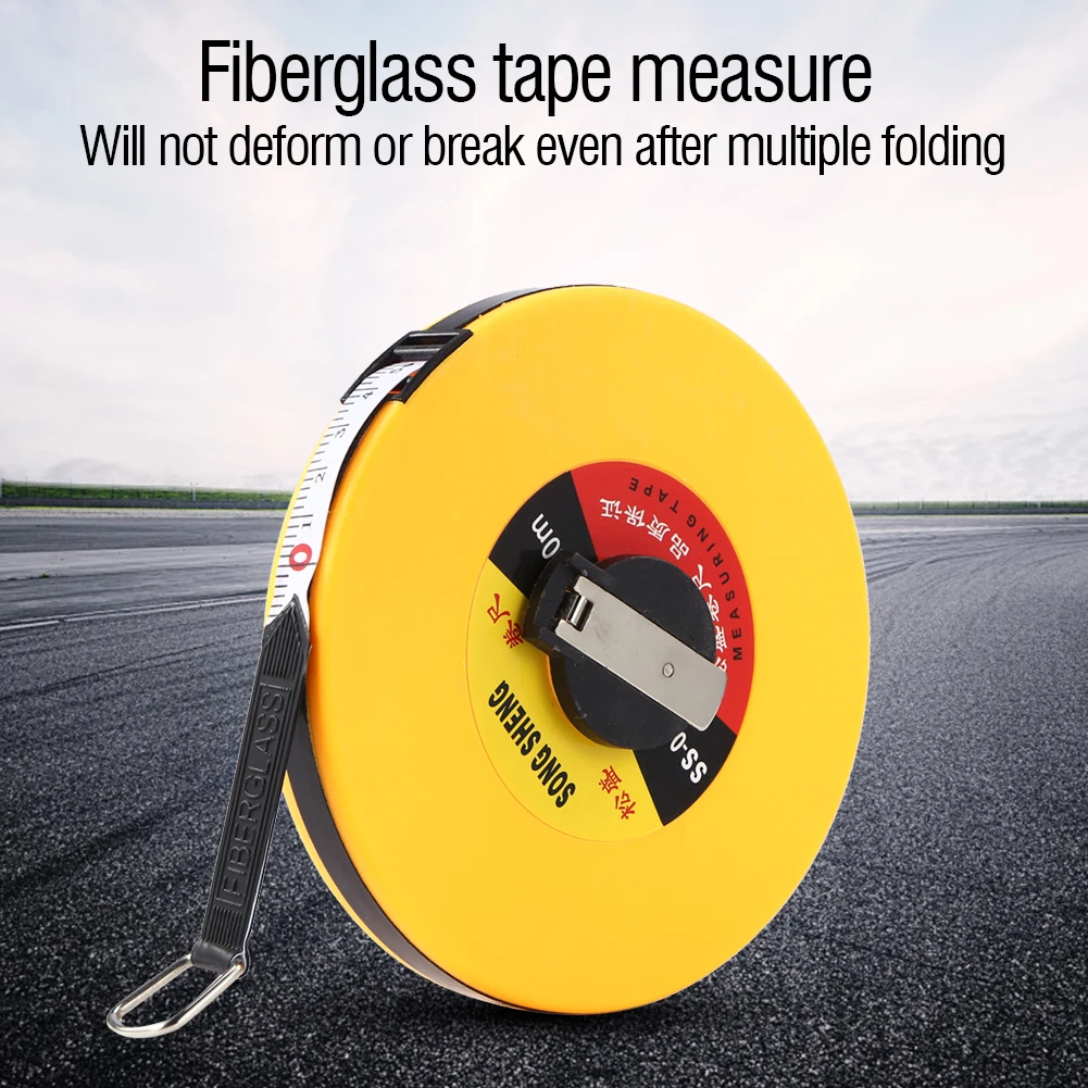 Building Surveying Distance Carpenter Measuring Meter Fiberglass Tape Measure Metric Measuring Meter Tape Measure Tool