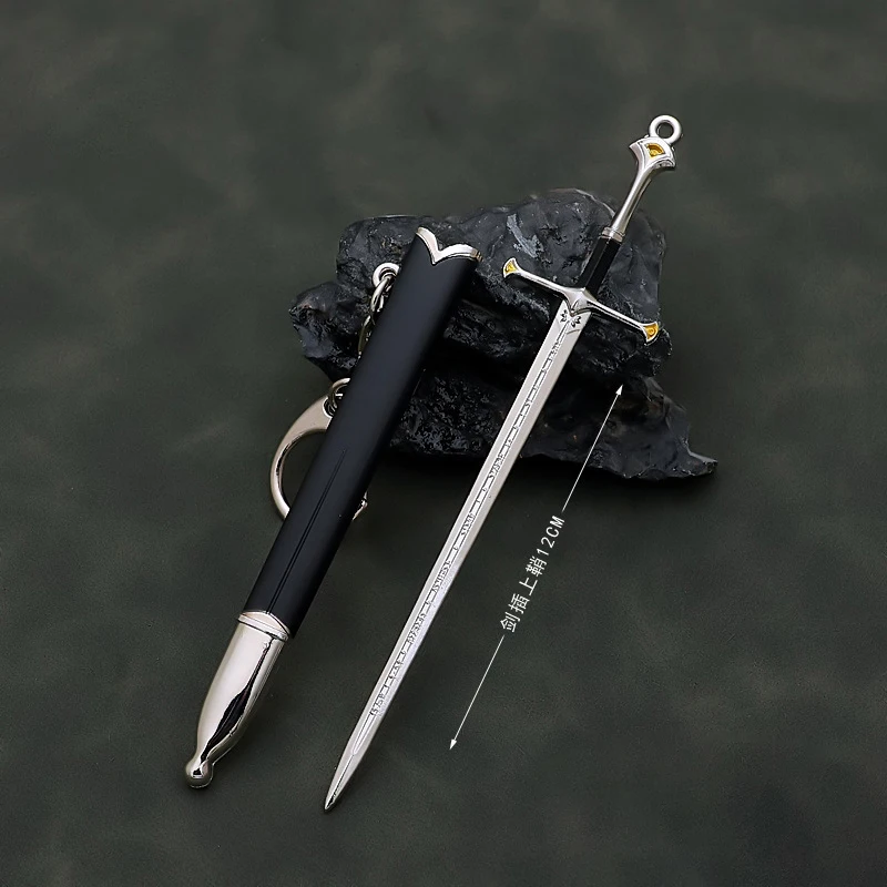 12cm New Narthil Sword Keychain Earendil Aragorn Weapon Metal Model Samurai Sword Weapon Keychain Ornaments Decoration Gift Toys