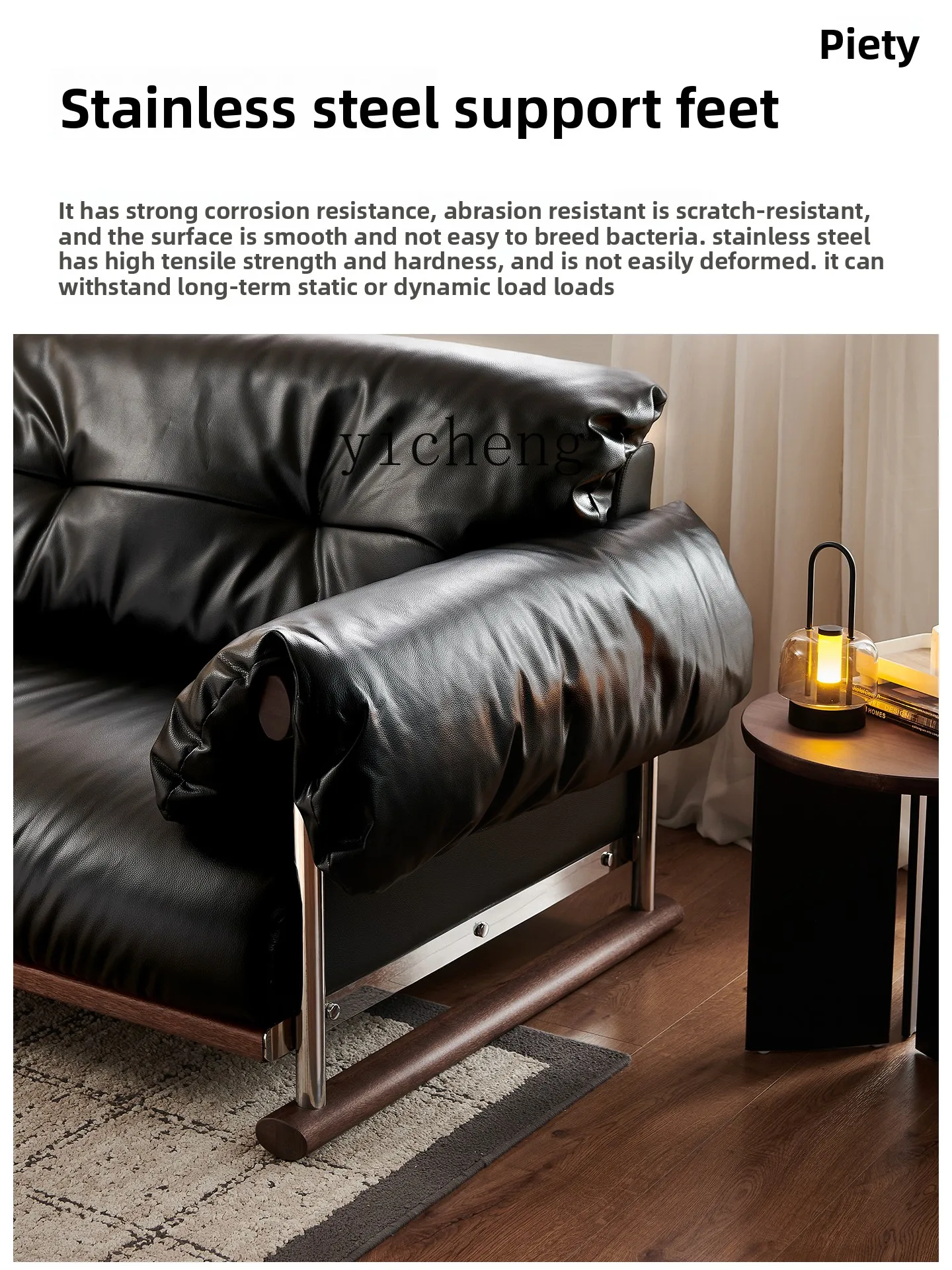 

LX furniture black walnut solid wood sofa top layer cowhide living room home