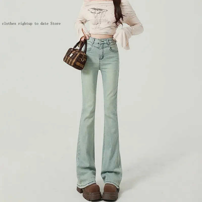Fashionable Temperament Micro Flared Jeans for Women In Spring and Summer High Waisted Flared Pants