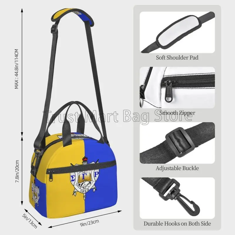 Sigma Gamma Rho 1922 SGR Insulated Lunch Bag Tote Meal Bag Reusable Portable Thermal Lunch Box Handbags for Work School Picnic