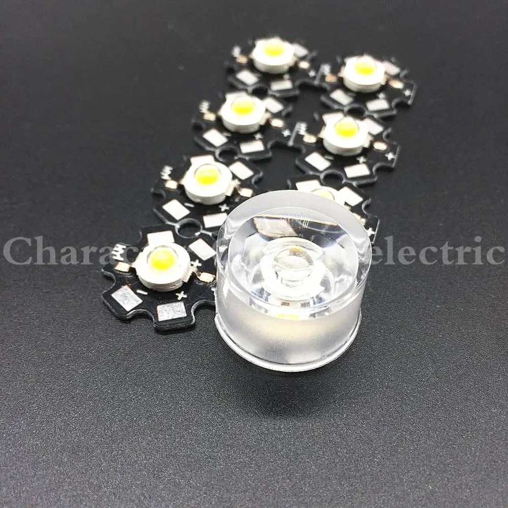 5/15/30/45/60/90/120 Degree waterproof led Lens Reflector Collimator Holder For 1W 3W 5W LED High-power Lamp Beads