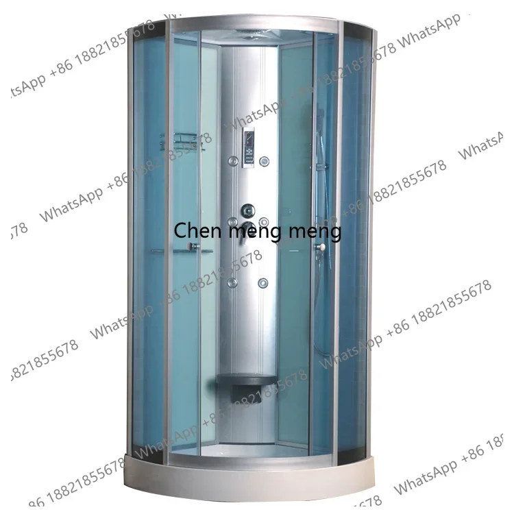 

D150Royo Modern Steam Shower Rooms Grey Glass Silver Aluminum Profile Foot Massage Shower Cabin Bathroom Shower