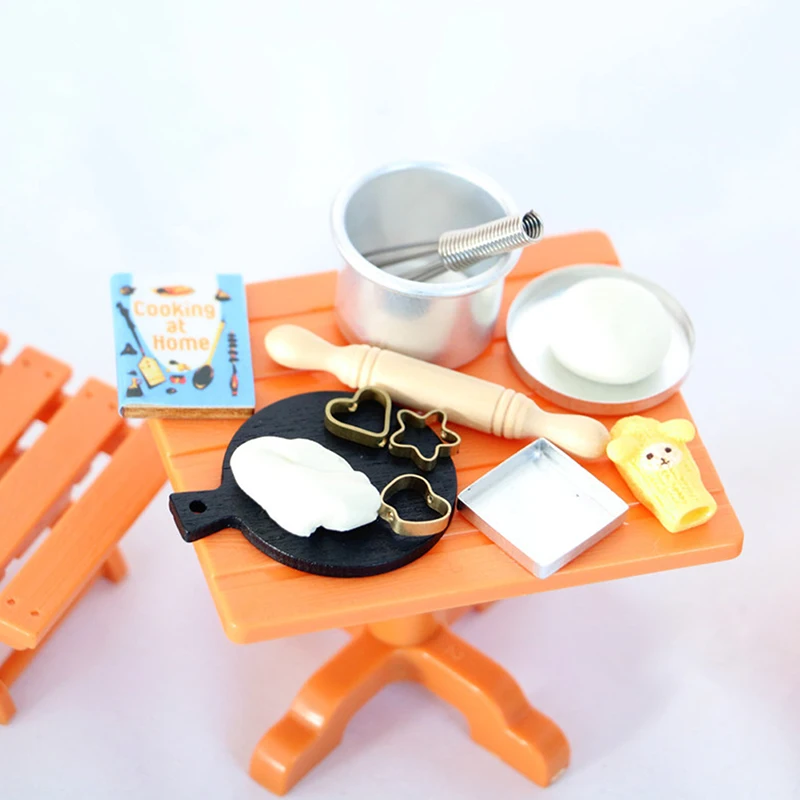 1 conjunto de casa de bonecas em miniatura cozinha cozinhar modelo diy boneca acessórios de móveis cozinha alimentos e jogos adereços de filmagem