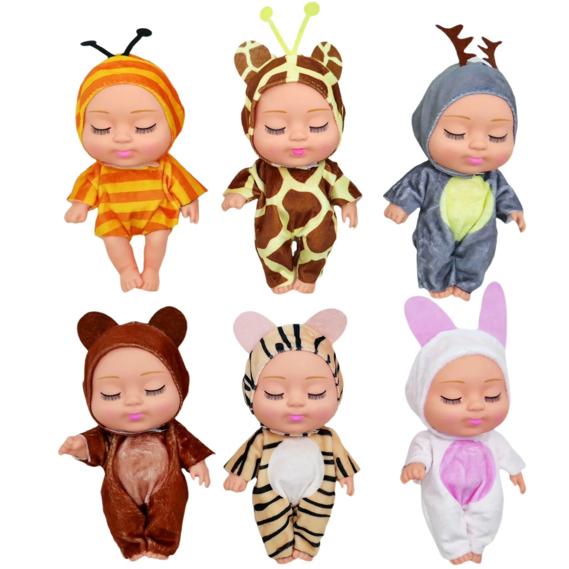 19cm Śliczna lalka do spania Model zabawki Kreskówka Jednorożec Królik Zwierzę BJD Baby Reborn Doll Will Cry And Laugh Interaktywna zabawka dla niemowląt Prezenty