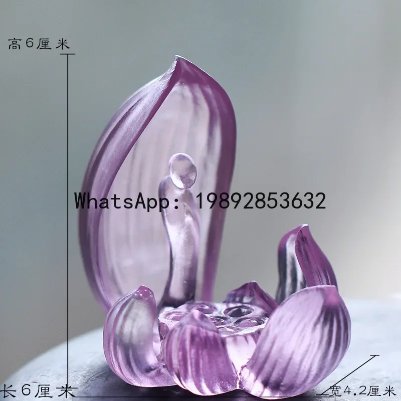 

i5.15 glazed lotus fragrance insert blooming Buddha incense seat ornament living room Buddhist hall desktop display