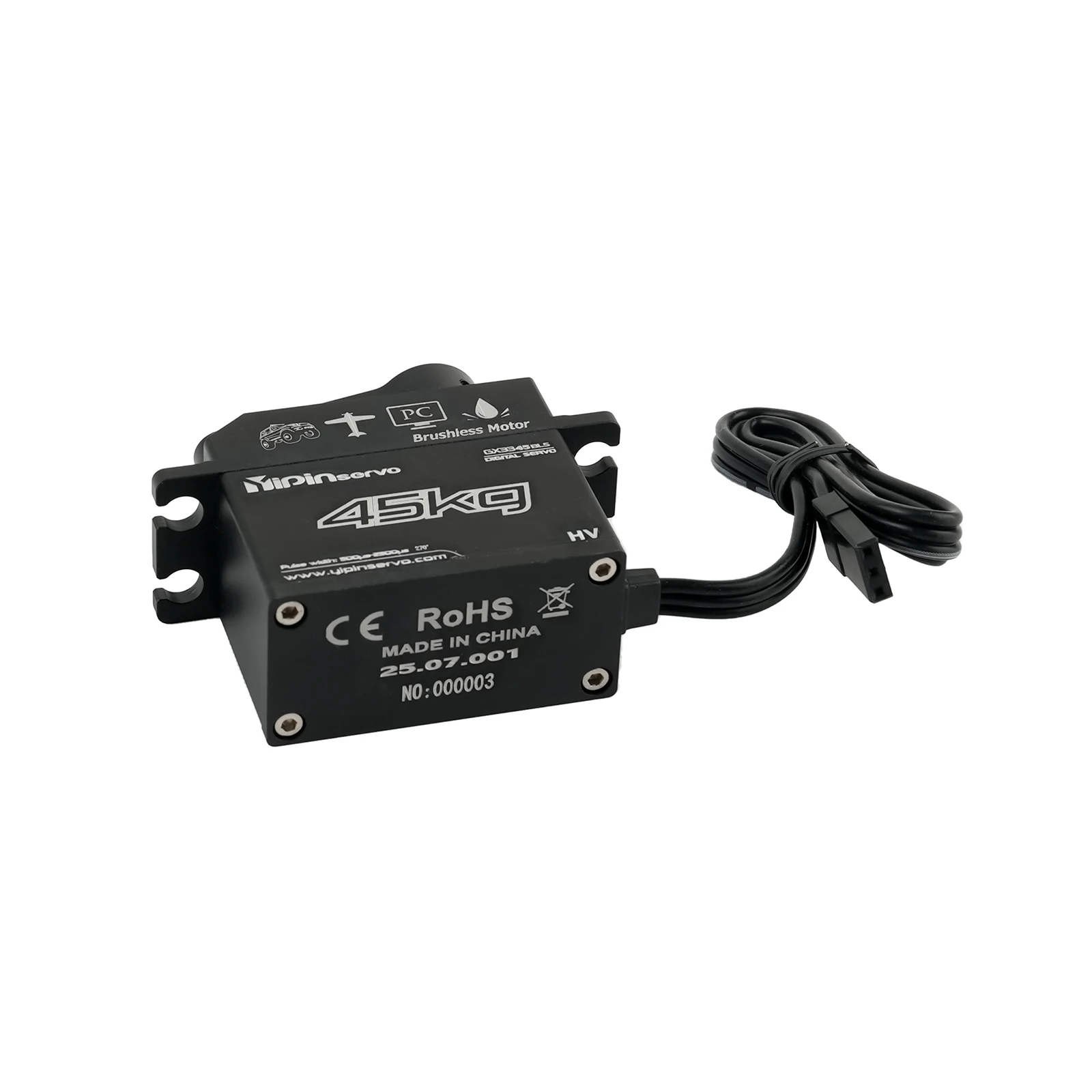 Servos digitais de alto torque, 45kg, gx3345bls, motor sem escova, ângulo de 180/270 graus, servos controláveis, peças de brinquedos para carro robô rc