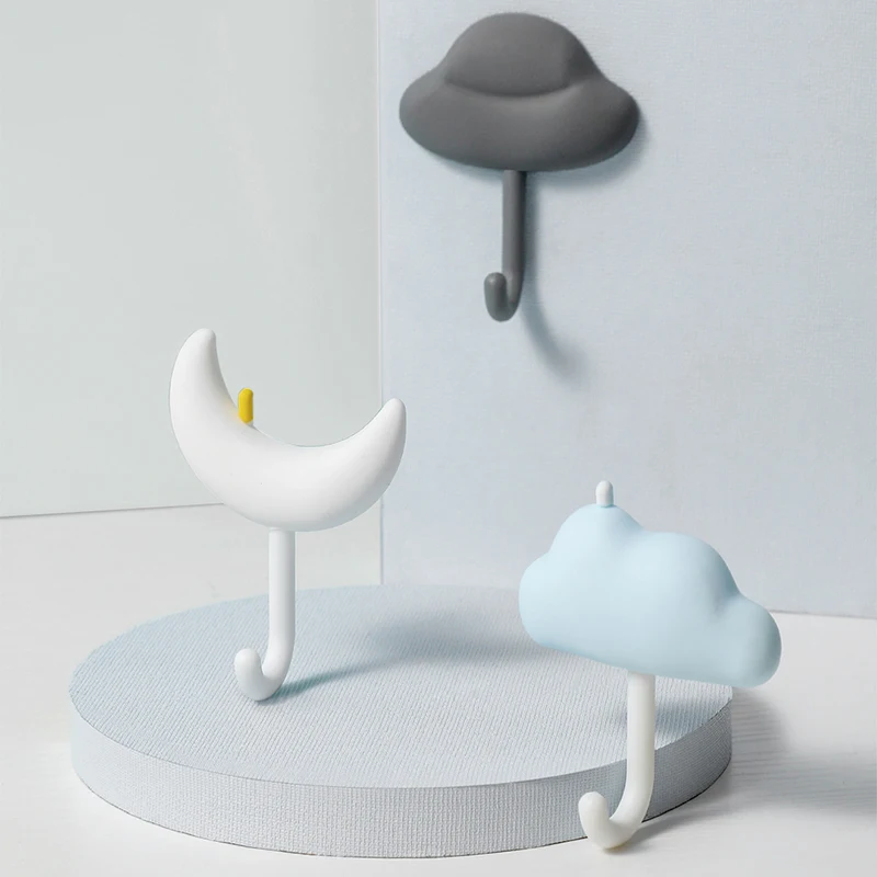 

Wall-Mounted Simple Hooks Strong Viscose Non-Marking Load-Bearing Sticky Hooks for Bathroom Kitchen Non-Perforated