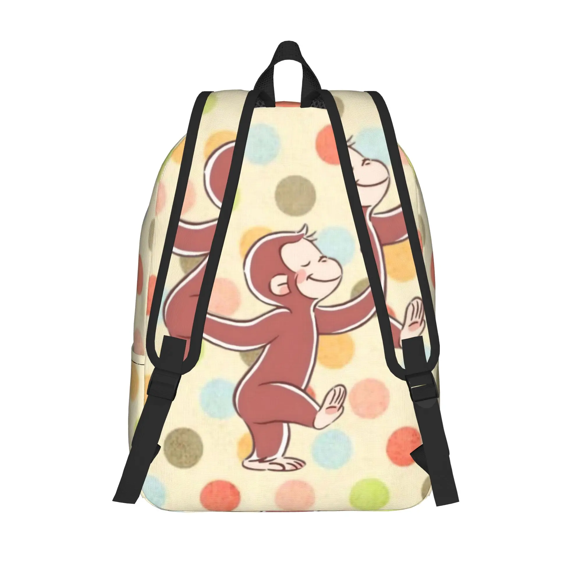 Curious Monkey Georges Cartoon Classical Backpack Outdoor High School Work TV Series Daypack for Men Women Laptop Shoulder Bag
