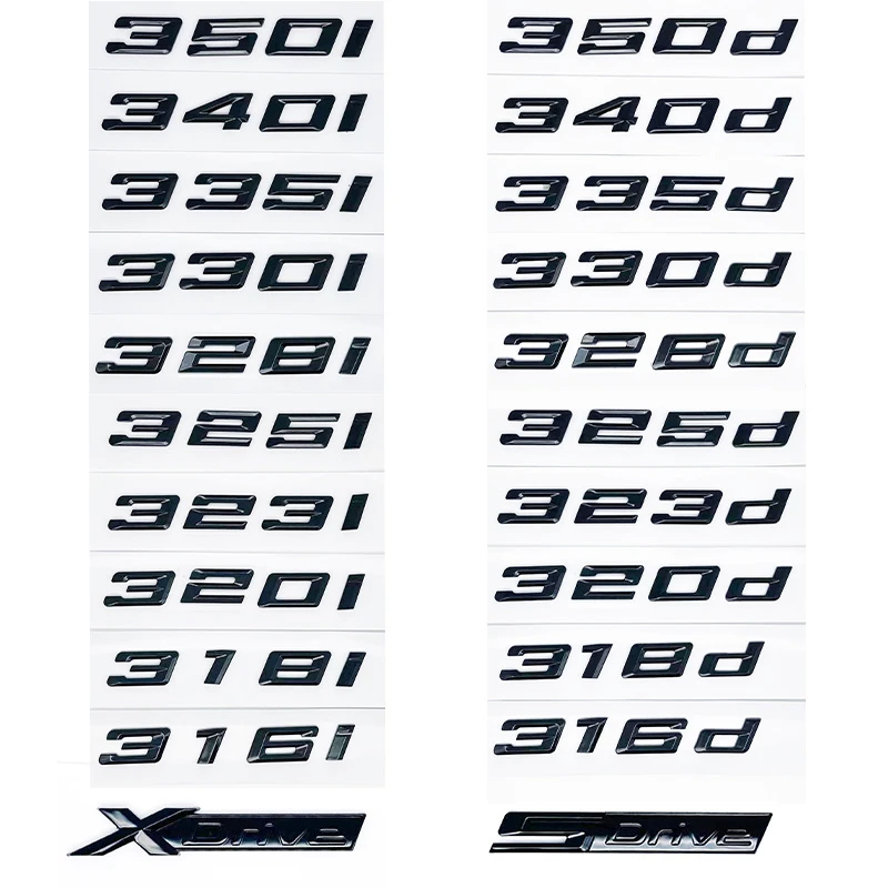 

Glossy Black GT ABS Emblem for BMW 3 Series E46 E90 F30 320i 320d 325i 325d 330i XDrive Trunk Logo Sticker