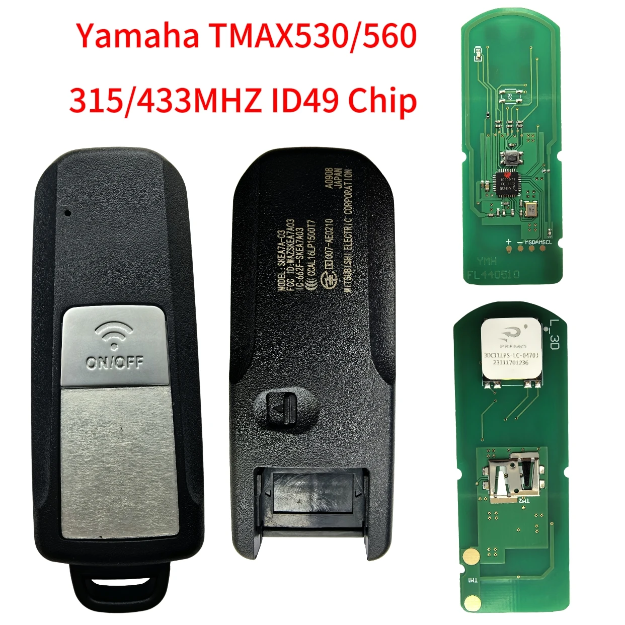 

jingxin Motorcycle Remote key For YAMAHA car key T-MAX 530/560 TMAX530 TMAX560 2016-2021 ID49 434/315MHz Smart Key