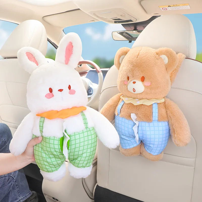 

Car Cartoon Plush Paper Box New Cute Multifunctional Car Tissue Box Hanging Ladies Car Napkin Hanging Bag Doll Supplies