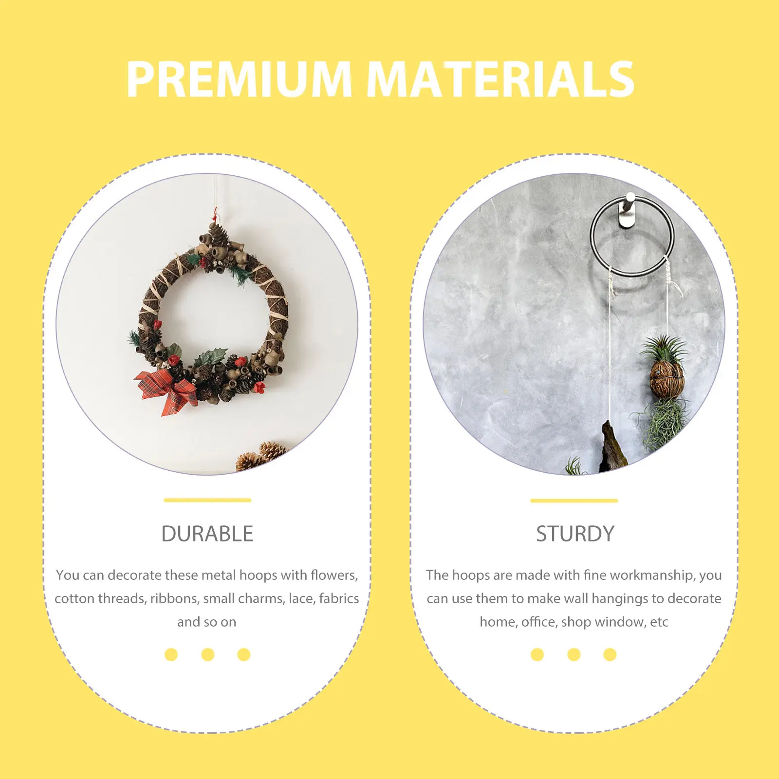 

12Pcs Dream Catcher Metal Hoops Star Design Smooth Iron Rings DIY Wreath Macrame Craft Supplies Wall Hanging Floral Decor