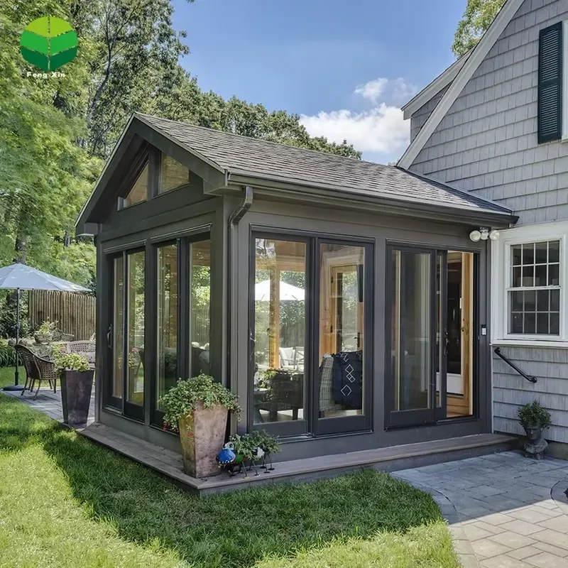 Prefabricated Glass Sunrooms for Activity Concessions Conservatory Clear Glass Greenhouse