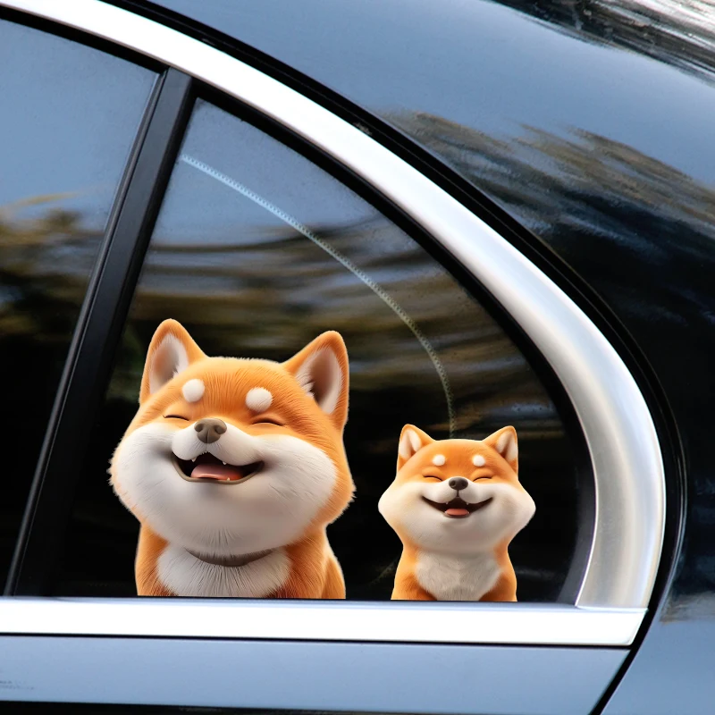 Car Stickers 3D Corgi Motorcycle Front Cowl Side Fairings Animal Decals Window Bumper Windshield Waterproof Auto Accessories