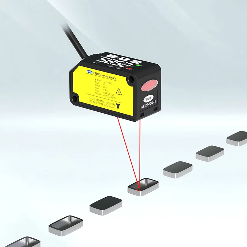 FUWEI FSD22-200P-UI Output Pnp High-precision Distance Measuring 200mm analog 4~20mA 0-5V Laser Displacement Sensor