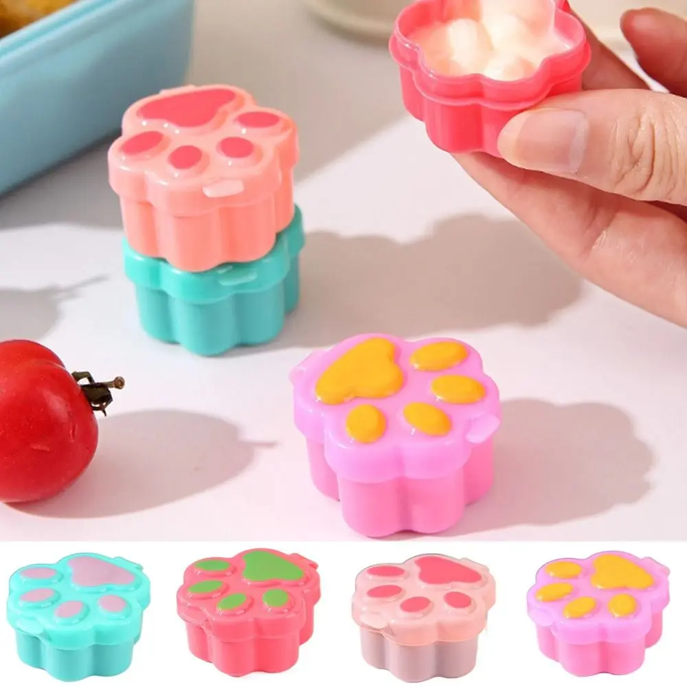 Cute Plastic Mini Tomato Ketchup Bottle Cartoon Mini Soy Sauce Box Cat Paw Salad Condiment Container Lunch