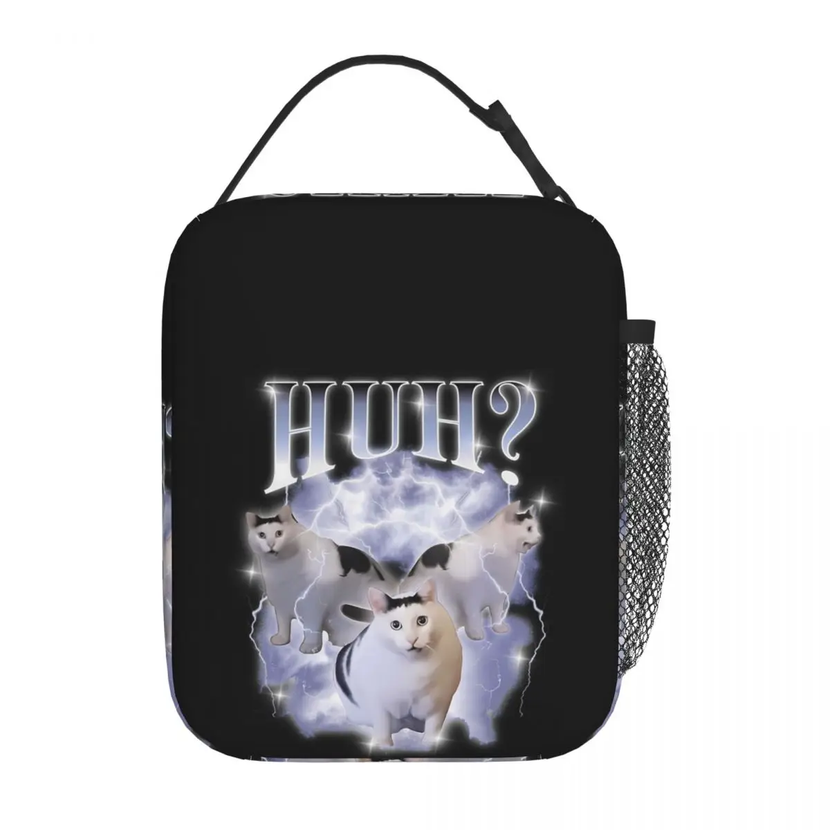 Huh Cat Chonky Ben Meme Bootleg Rap 90S Vintage Graphic Insulated Lunch Bag for Women Children Food Boxes Thermal Lunch Box Tote