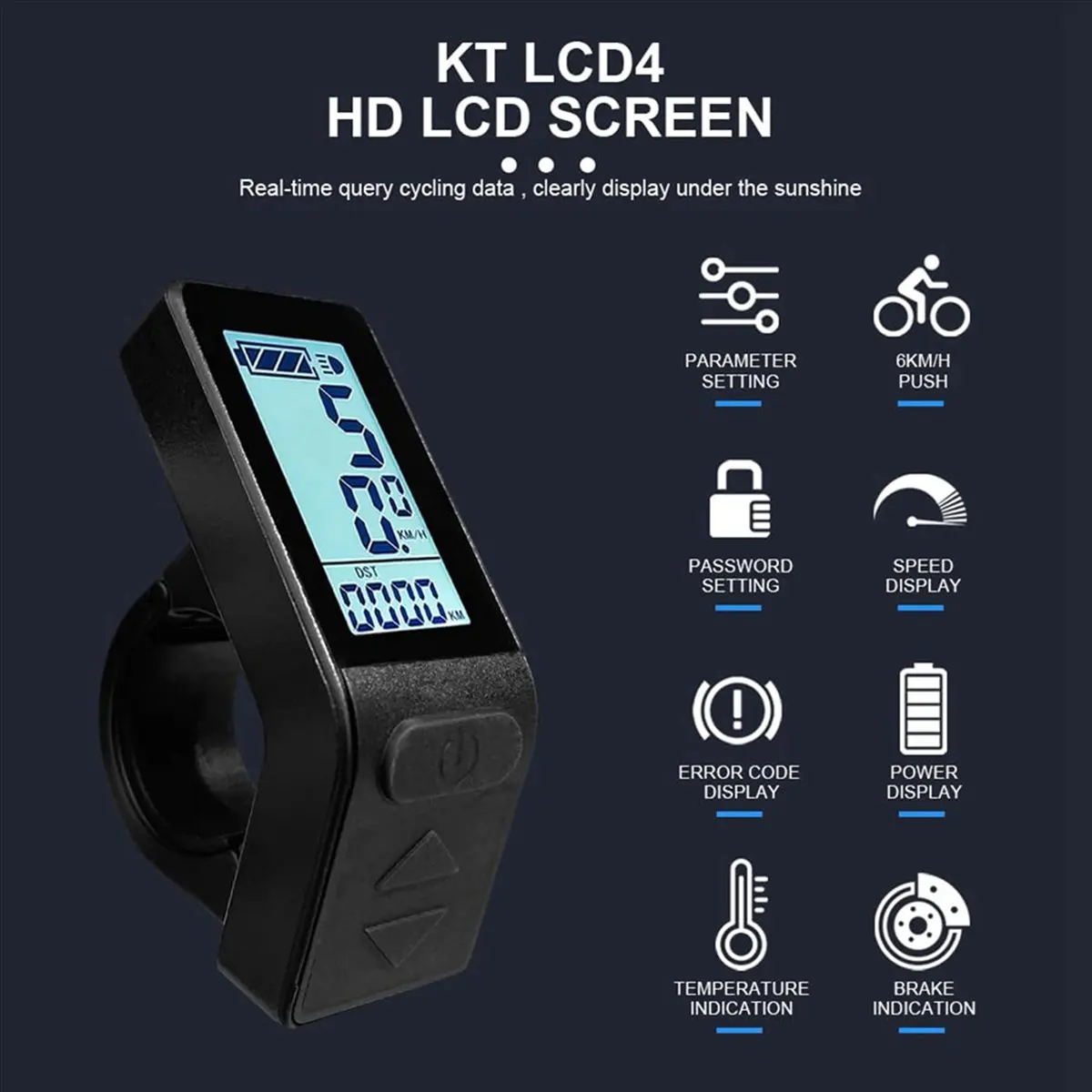 

[AD12] 2X ЖК-дисплей для электровелосипеда, мини-дисплей KT-LCD4, водонепроницаемый разъем для контроллера KT, комплект для переоборудования электровелосипеда