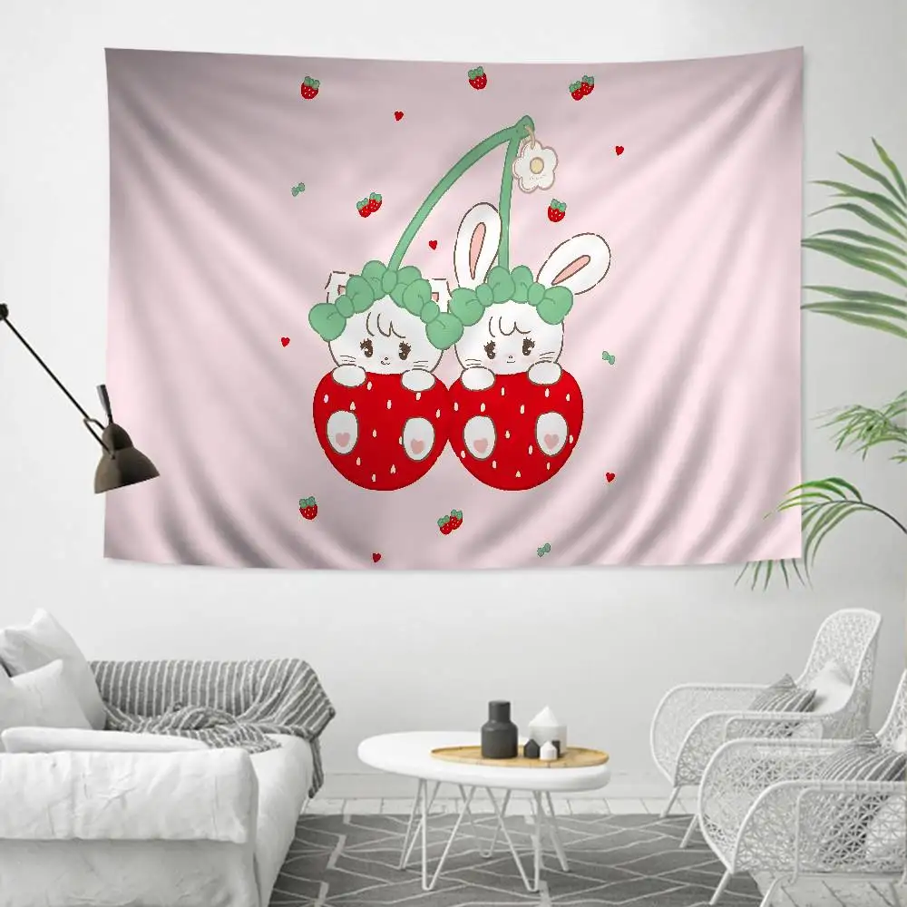 Cute M-Mikko I-Illustrations Hippie Wall Hanging Tapestries Bohemian Wall Tapestries Mandala INS Home Decor