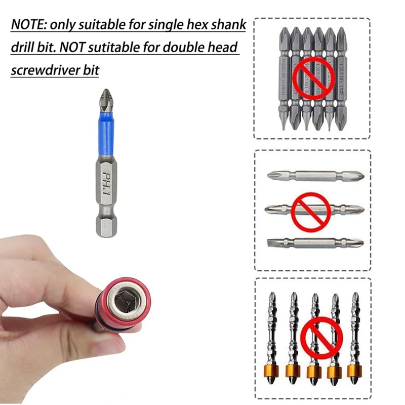 Drill Extension Bit Holder 4Pcs,12 Inch Drill Screwdriver Bit Holder Bar Chuck Adapter Extender 1/4 Inch Hex Bit Holde