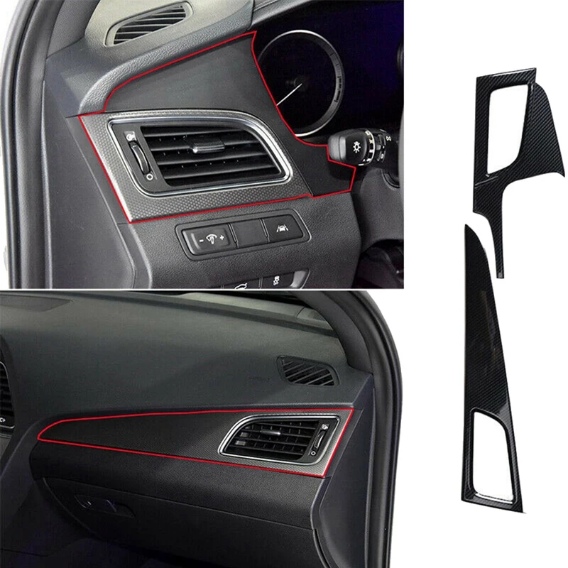 

2Pcs For Hyundai Sonata 2015-2017 Carbon Fiber Side Dash L&R A/C Air Conditioner Outlet Vent Cover Panel Trim