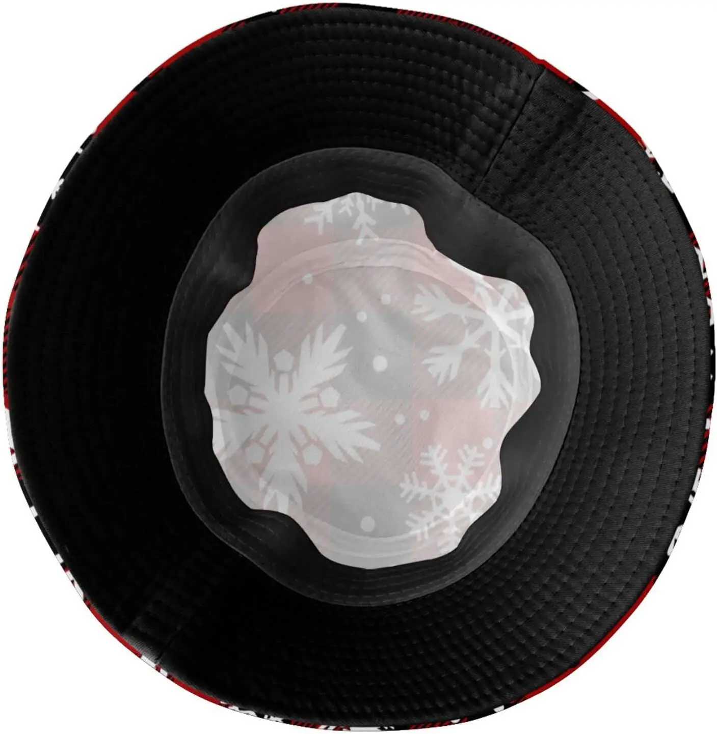 Christmas Red Snowflakes Pattern Bucket Hat Packable Fashion Fisherman Hat Travel Beach Sun Hat 5