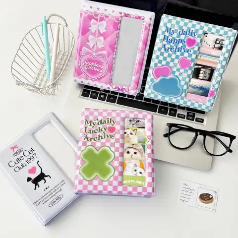 만화 포토 부스 앨범 (40매용) 2x6인치 4컷 스탠드업 포토 스트립 북마크 (20매) 4x6 4R 포토 홀더 40페이지