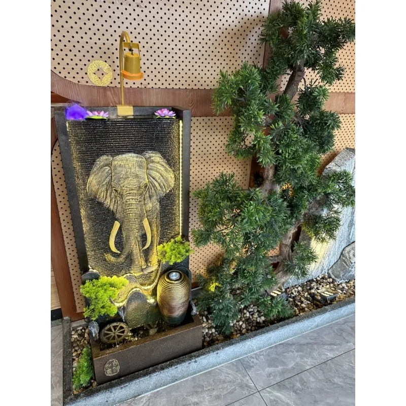 #q-New Chinese Style Resin Water Curtain Wall Fountain With Animal Decor For Porch Wealth Attraction And Home Decorationo*