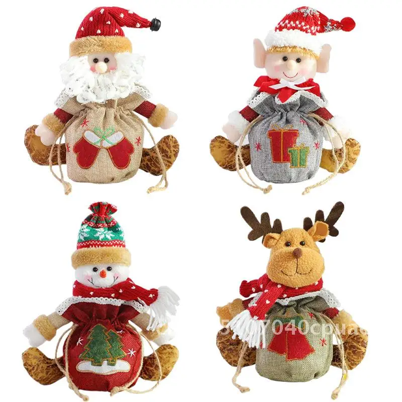 

New Christmas Decorations Creative Santa Claus Smoke Apple Bag Cartoon Doll Gift Bag
