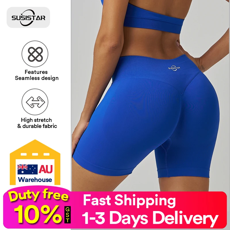 SUSISTAR Women Workout Gym Impact Shorts Hidden Scrunch Butt Lifting 3.6