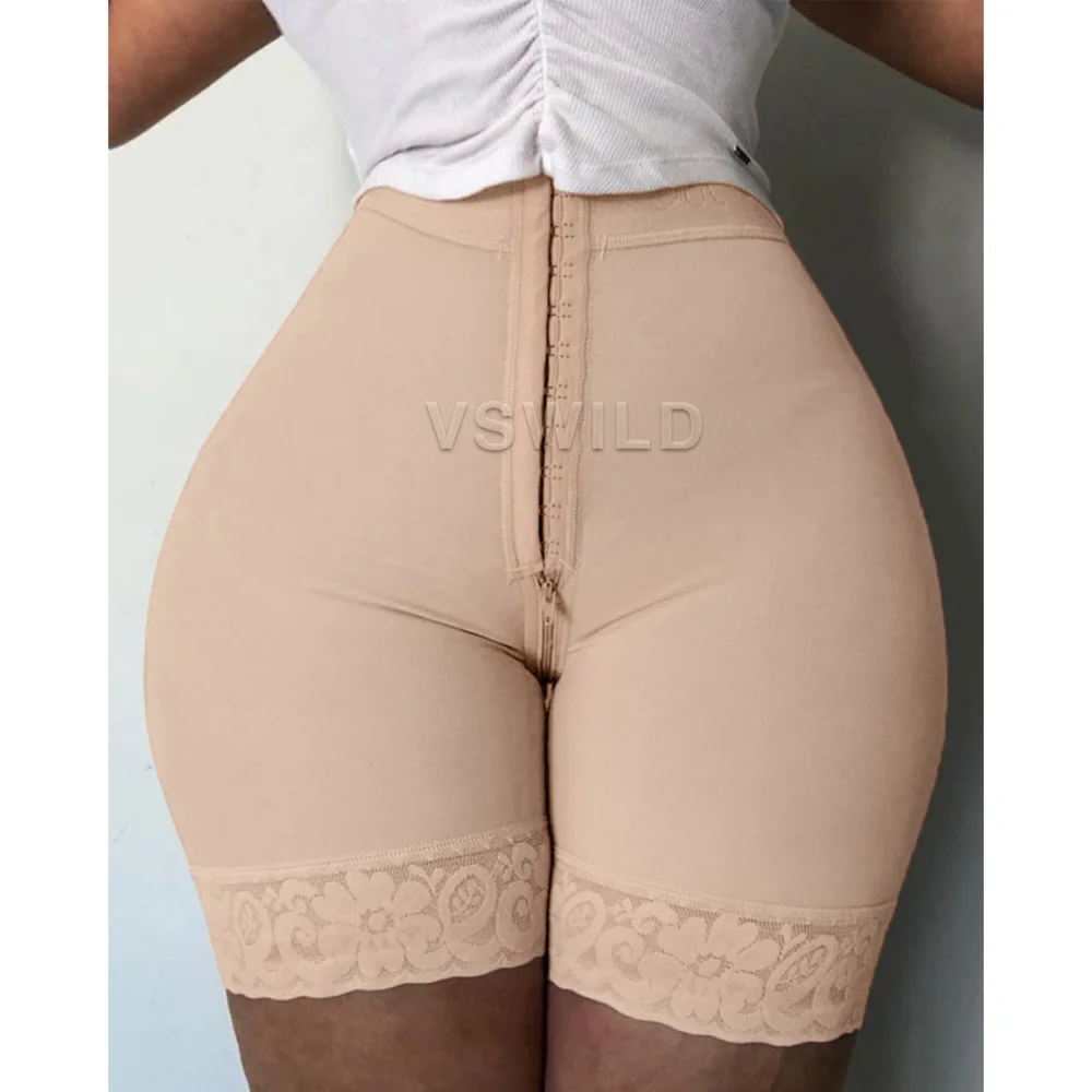 

Double Compression Butt Lifter Zipper Shorts High Waisted Butt Pads Seamless Hip Enhancer Breathable Underwear Tail Lift Effect