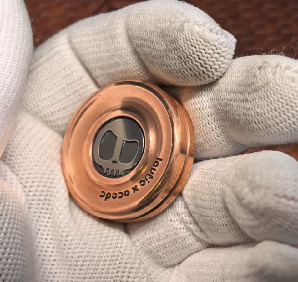 Used EDC Lautie Devil Milk Cap Pushing Brand Purple Copper+Zirconium ppb coin fidget decompression toy