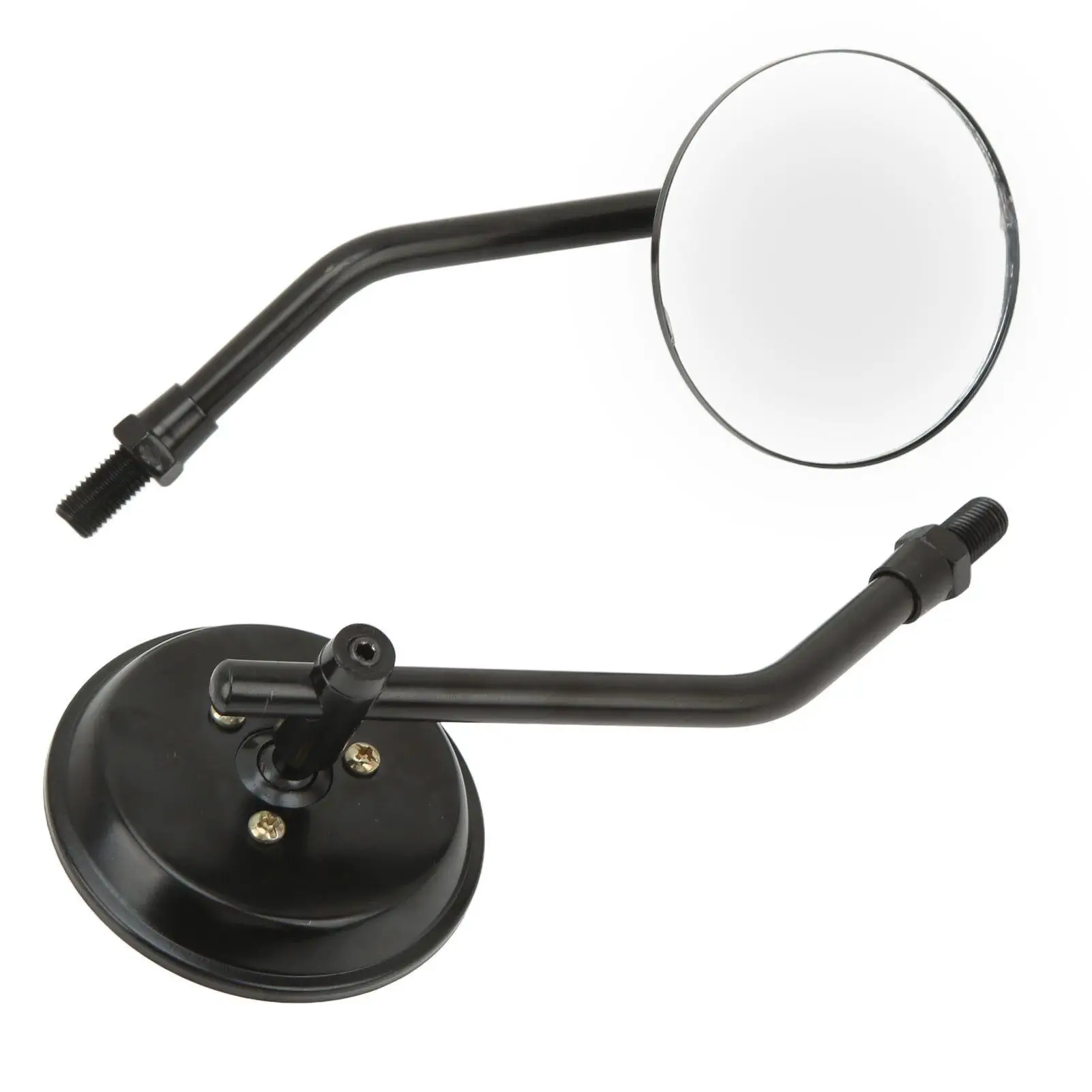 Motorcycle Handlebar Side Mirror Flexible Clear Vision Round Rear View Side Mirror for 38mm Bumper Motorbike