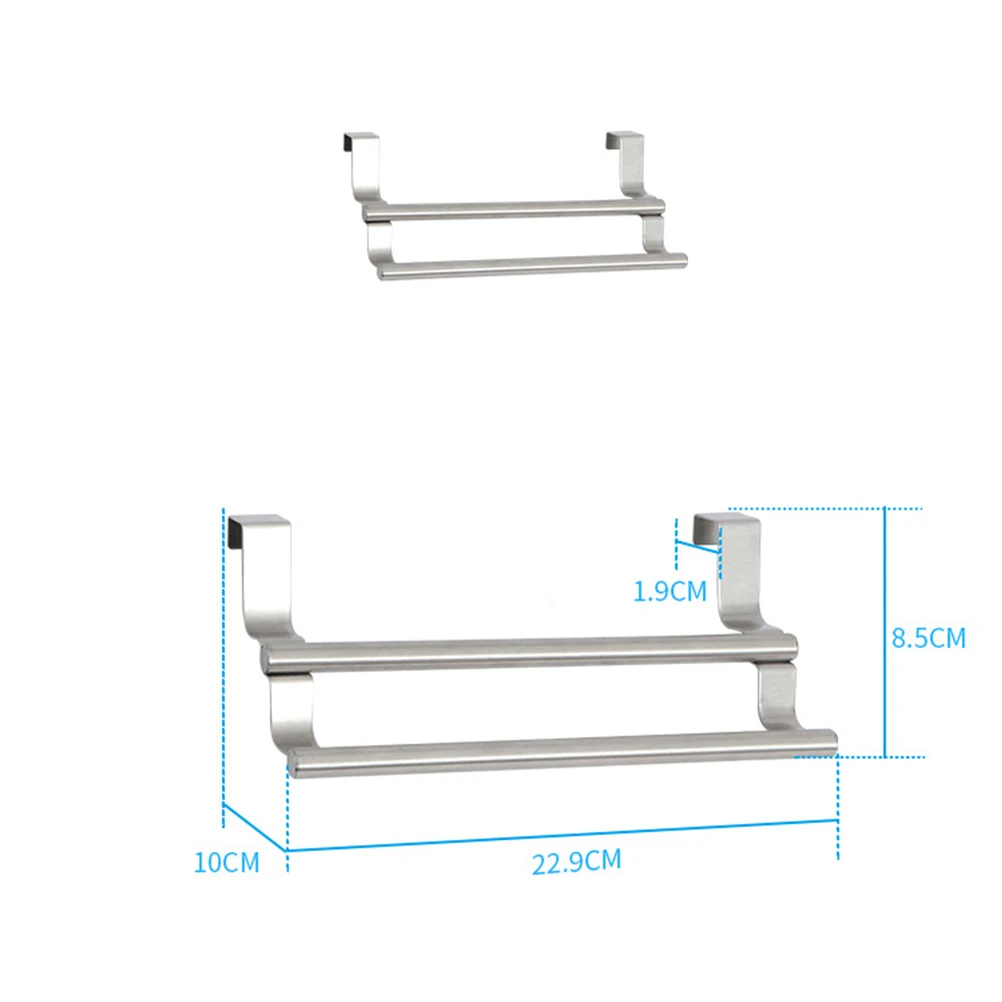 

Stainless Steel Towel Bar Over Door Hanger Bathroom Kitchen Rack Space Saving Durable Cabinet Thickness 1 9cm Storage Solution