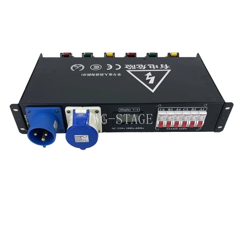 Распределительная коробка звука сценического освещения, большой экран, выход 16 А, 6-контактный блок питания