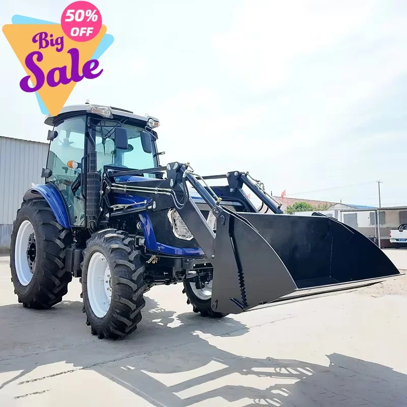 Multifunctional 4X4 Wheel 4WD 40hp 50hp 60hp 70hp 90hp 100hp Tractor Front Loader Farm Garden Tractor with Front End Loader