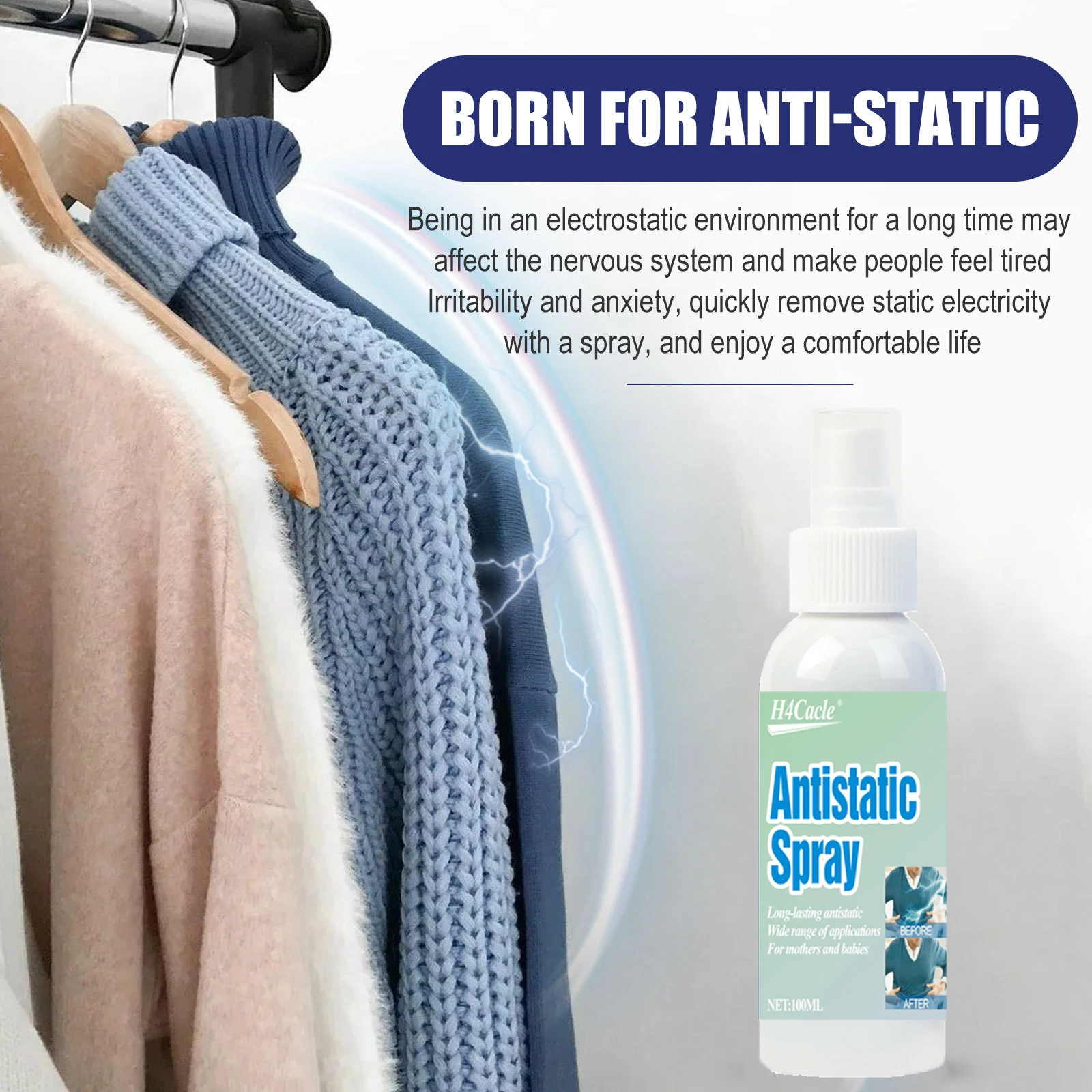 

Anti-static Spray Wrinkle-reducing for Clothing and Hair Fabric Care Spray for Soft and Smooth Fabrics Wrinkle Remover Spray
