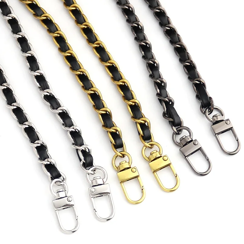 5/10pcs Metal Chain Shoulder Strap Detachable PU Leather Shoulder Bag Strap 120cm Long Belts for Handbag Strap Bag Accessories