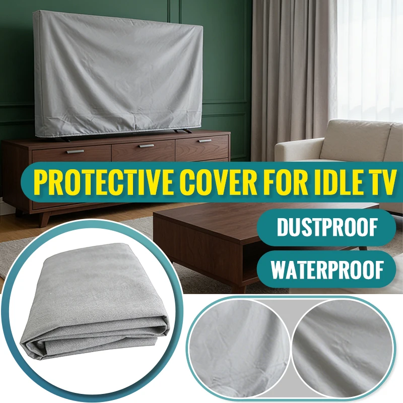 600D Outdoor TV Cover Oxford Weatherproof Waterproof TV Screen For Outside TV Enclosure Moving Display Protector Black/Silver