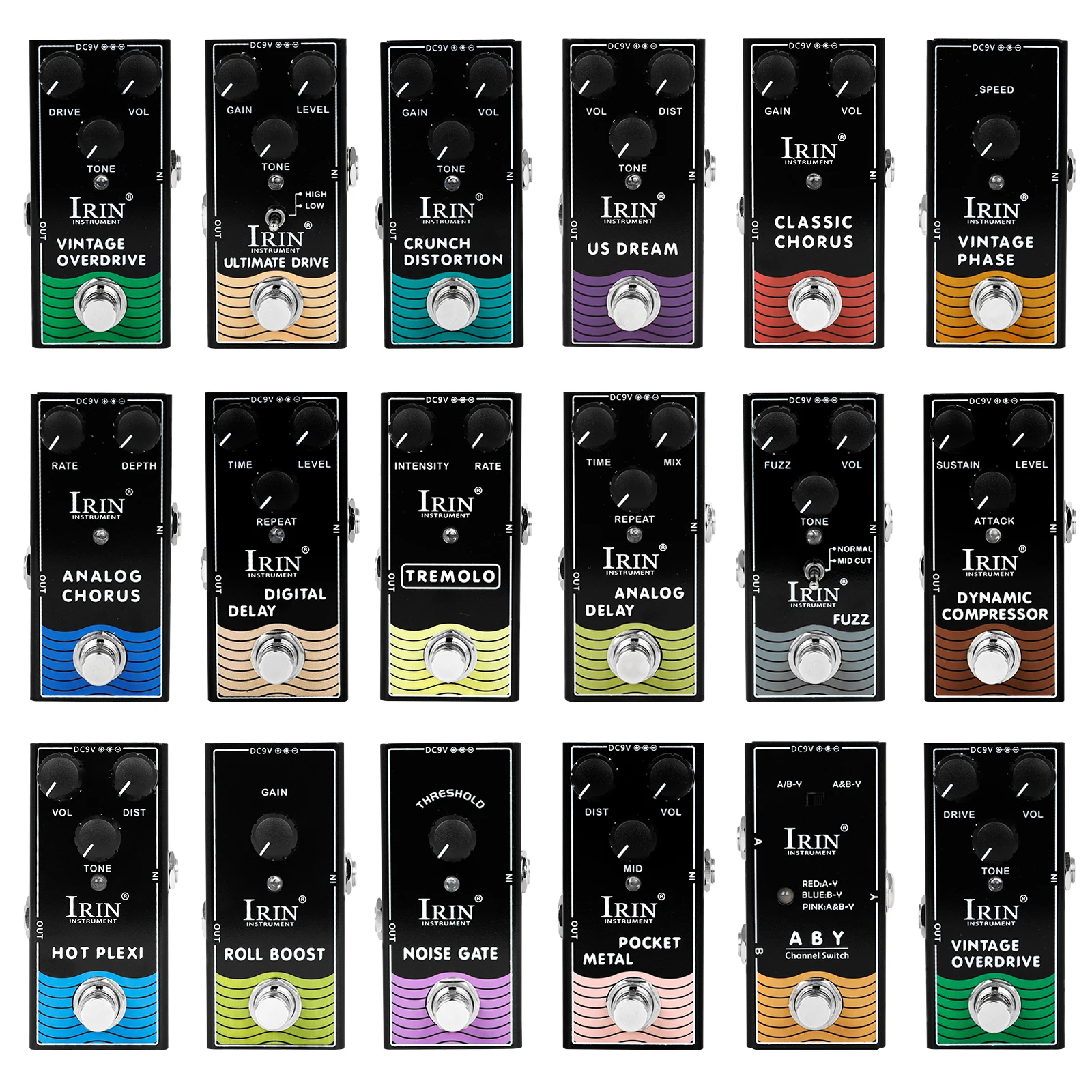 

IRIN RF Series Guitar Effect Pedal Dyna Compressor/Analog Delay/Classic Chorus/Analog Delay True Bypass Guitar Portable Parts