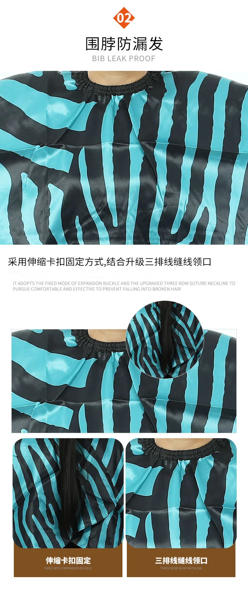 Nuovo Taglio Dei Capelli Cape Pro Salon Parrucchiere Parrucchiere Abo Di Stoffa Barbiere Nero Impermeabile Parrucchiere Grembiule Mantelle Per Taglio Di Capelli - Foto 2