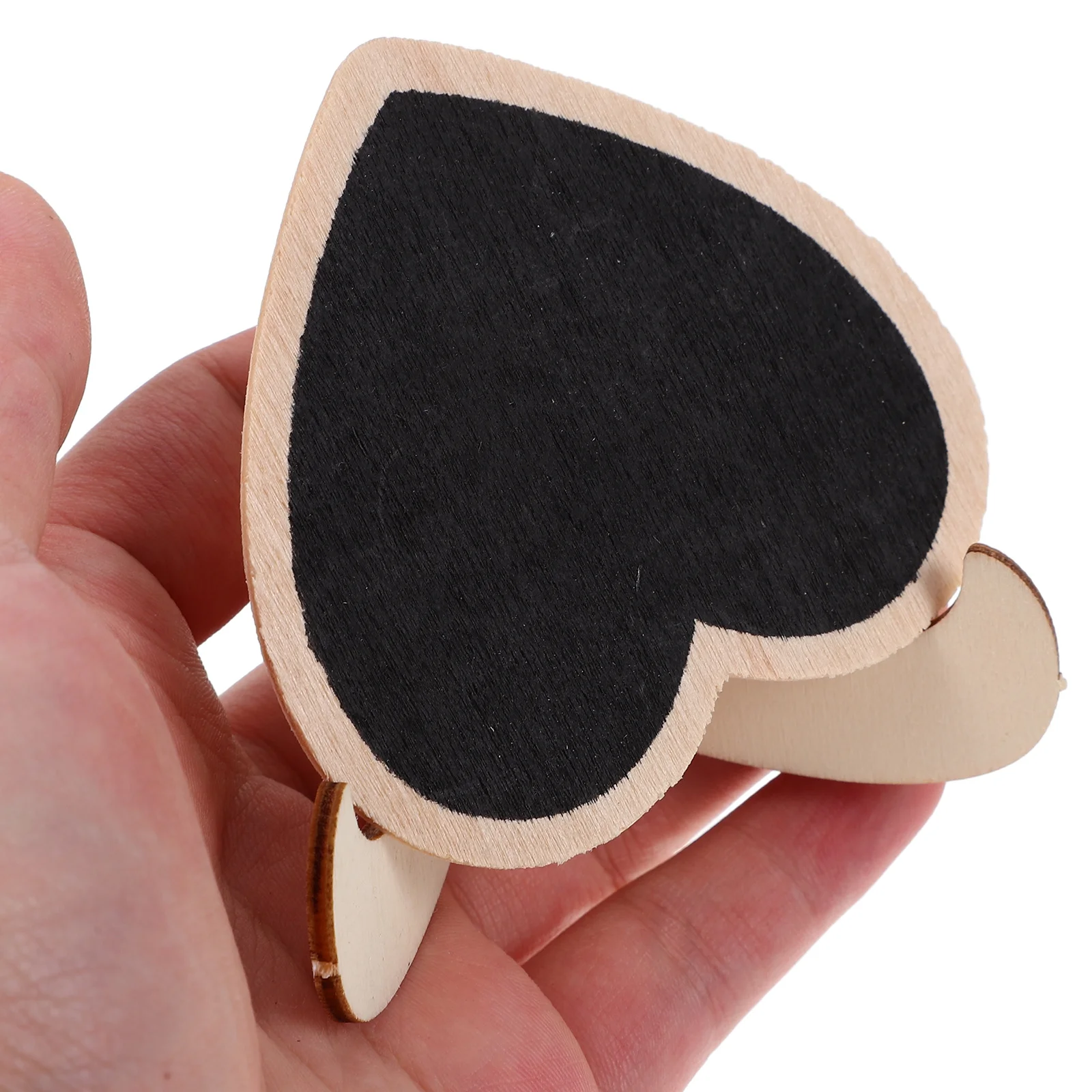 10 قطعة السبورة الخشبية على شكل قلب سبورة صغيرة لحفلات الزفاف وعيد الميلاد وقائمة الجدول رقم علامة عرض متعددة الوظائف #5