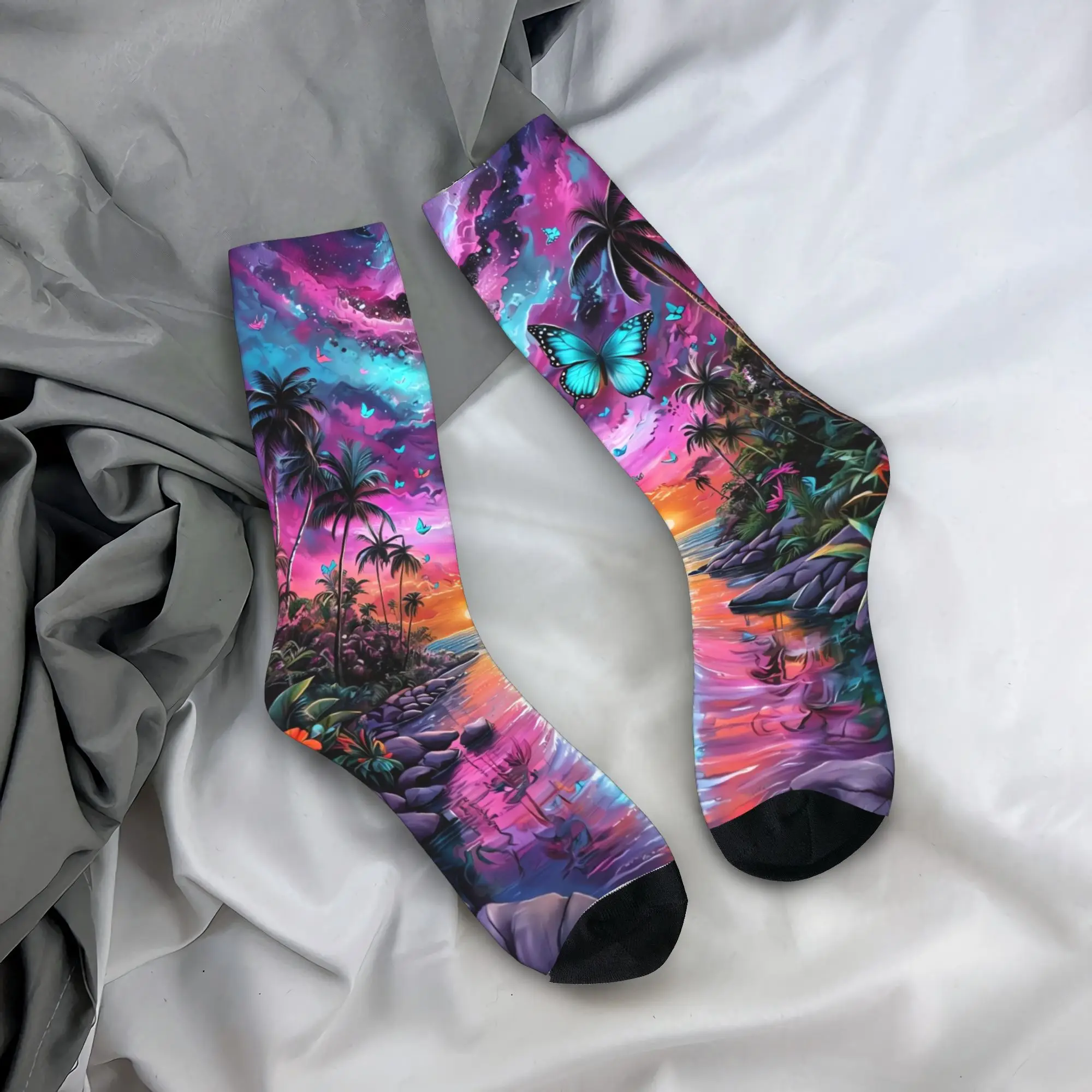 

Психоделические садовые художественные чулки, кавайные носки, мужские носки высокого качества, зимние спортивные нескользящие носки с графическим рисунком на открытом воздухе, подарок